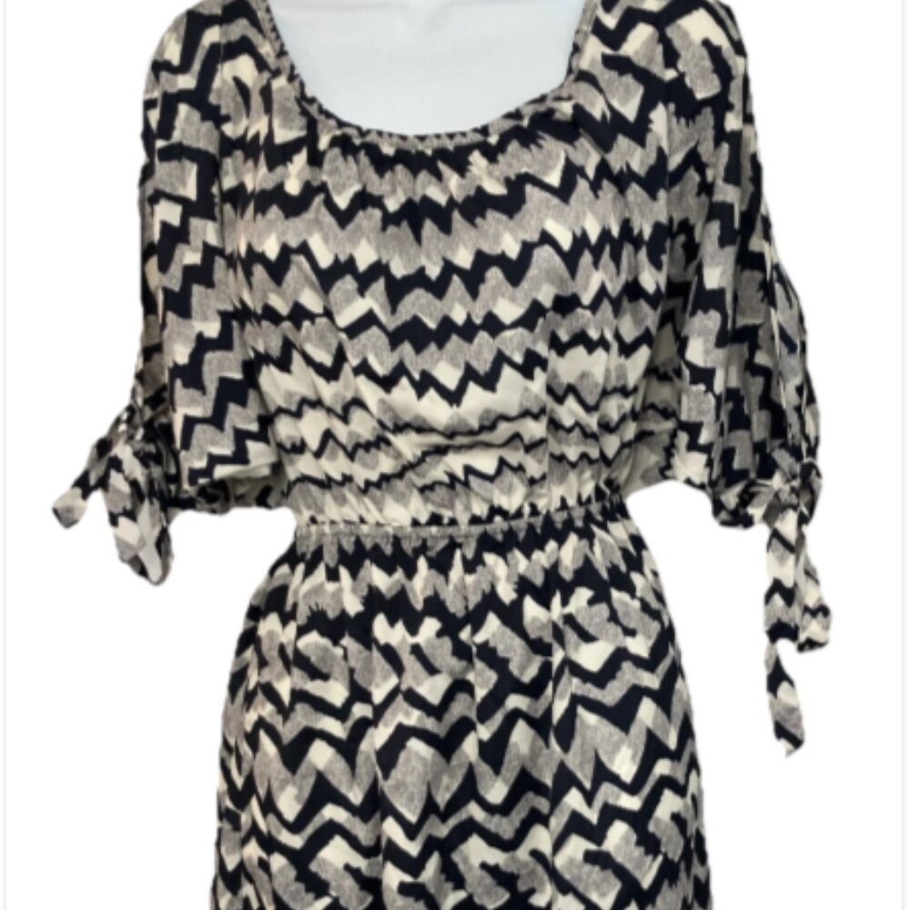 Soprano XS Multicolor Cold Shoulder round neck Elastic Waist Polyester Dress